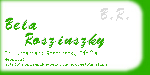 bela roszinszky business card